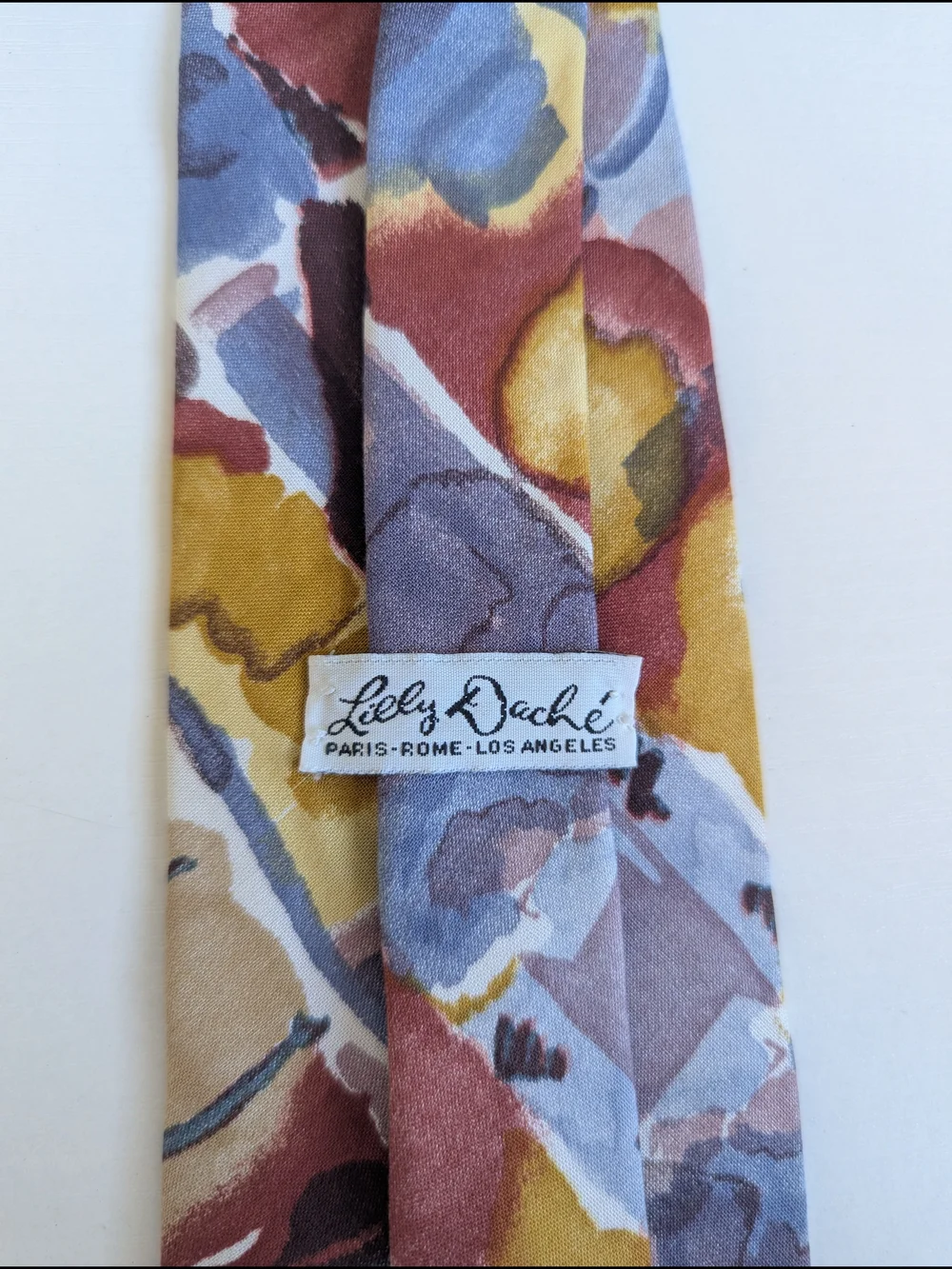 Abstract Watercolor Floral Men's Tie in Multicolor